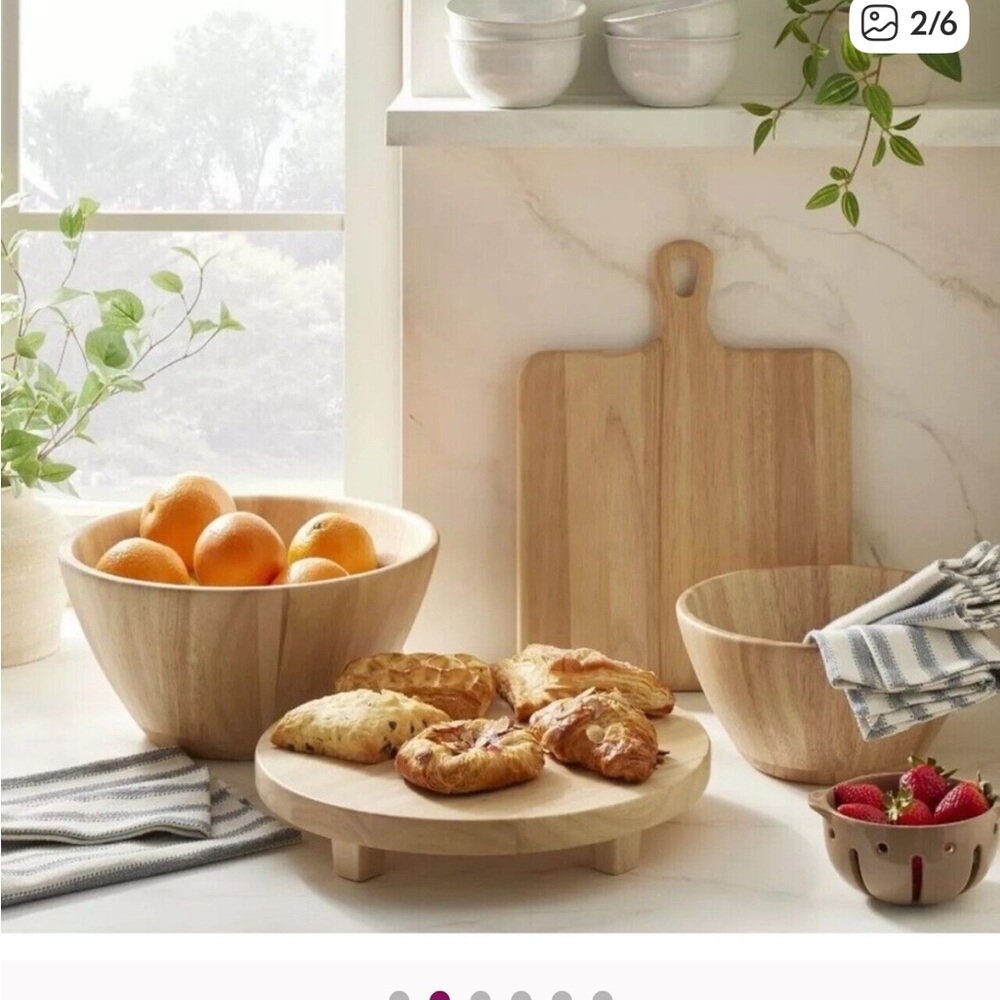 Hearth & Hand Natural Wood Serve Stand -  NWT